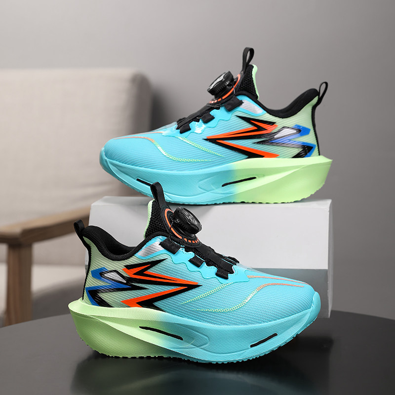 男童鞋子2026新款春秋旋转扣儿童跑步鞋中大童轻便减震男孩运动鞋