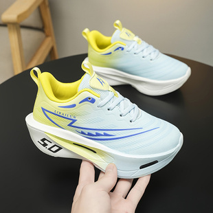 儿童跑步鞋男童学生专业皮面防水运动鞋系带减震超轻中大童训练鞋