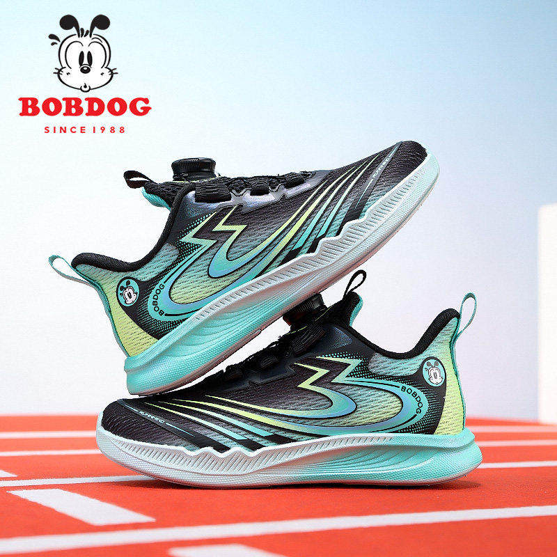 巴布豆儿童专业跑步鞋男童运动鞋软底春天网面透气2026新款中大童