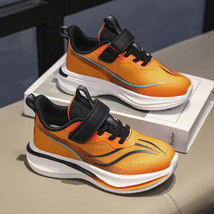 男童减震跑步鞋2026春秋新款儿童网面透气中大童运动鞋魔术扣轻便