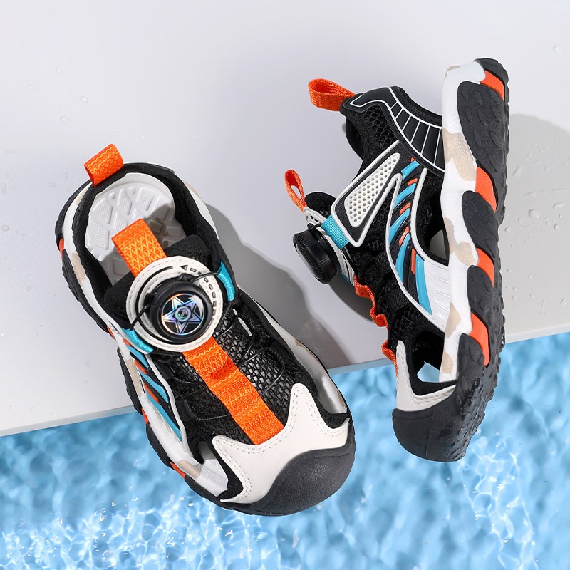 儿童凉鞋中大童夏季2026新款防滑防臭男童沙滩鞋男孩镂空透气凉拖