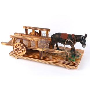 农家院特色驴拉车木制餐具 酒店餐厅个性餐具木制手工工艺餐具