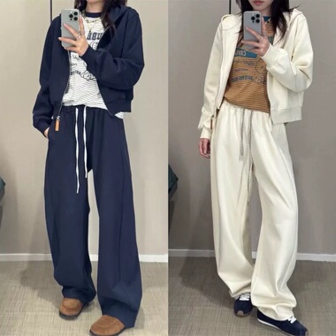 Cay神裤！25早秋新~解构设计感~双腰头格纹拼接~抽绳弯刀裤休闲裤