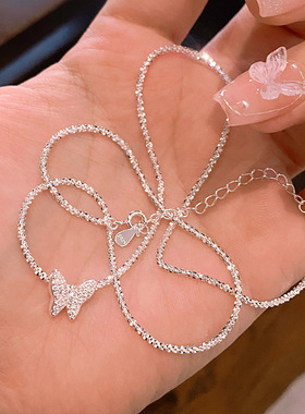 【波光粼粼蝴蝶项链】s925纯银超仙蝴蝶结项链女小众高级感锁骨链