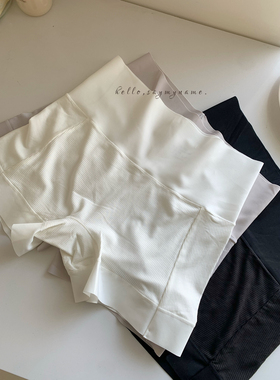 白色防走光不卷边安全裤内裤女二合一包臀四角中腰舒适弹力黑色夏