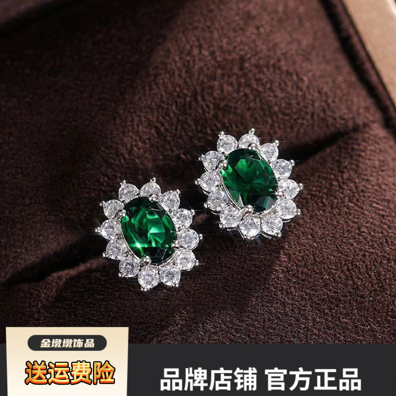 韩款王妃耳钉饰品直供925银镀白