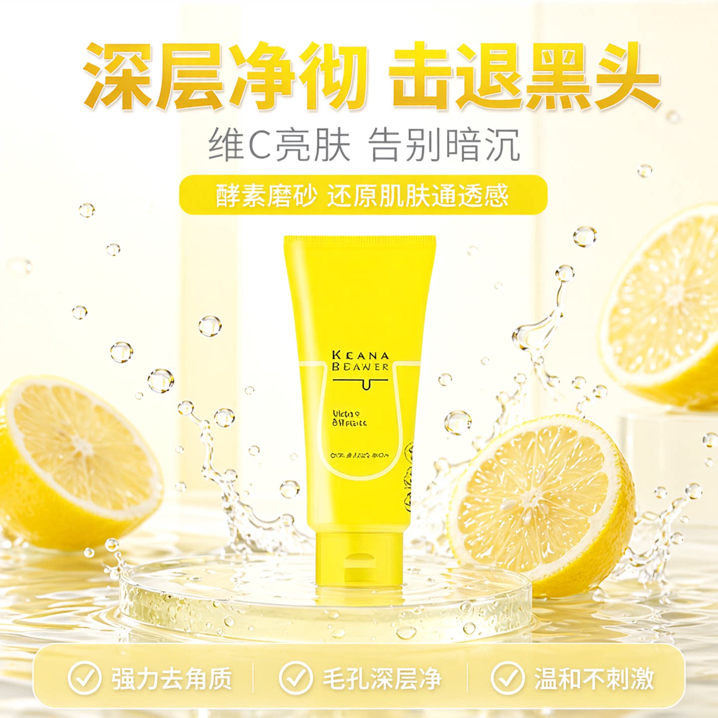 日本本土明色维C酵素去角质黑头深层清洁毛孔磨砂洁面洗面奶120g