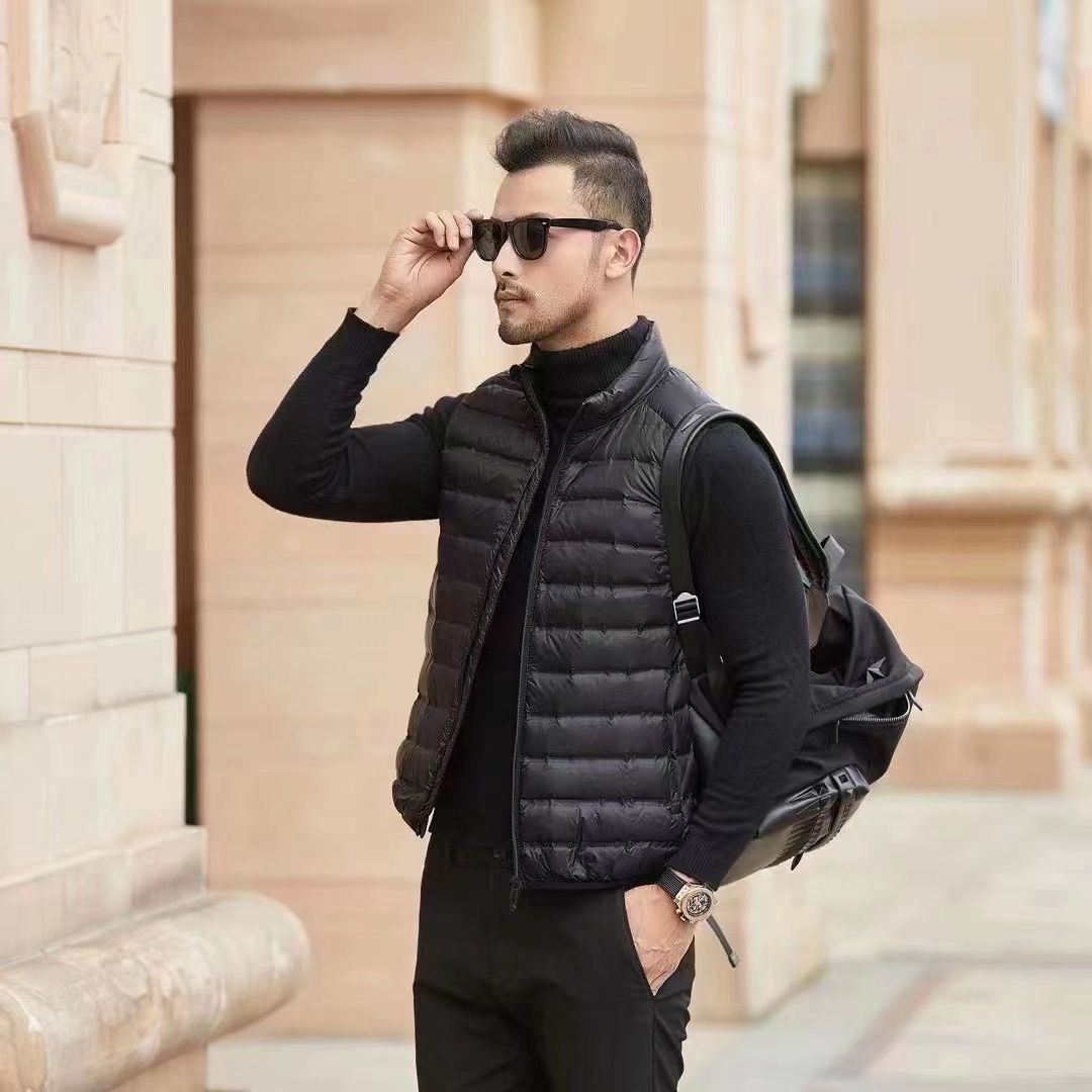 男士立领马甲保暖背心轻薄羽绒棉棉马甲百搭坎肩