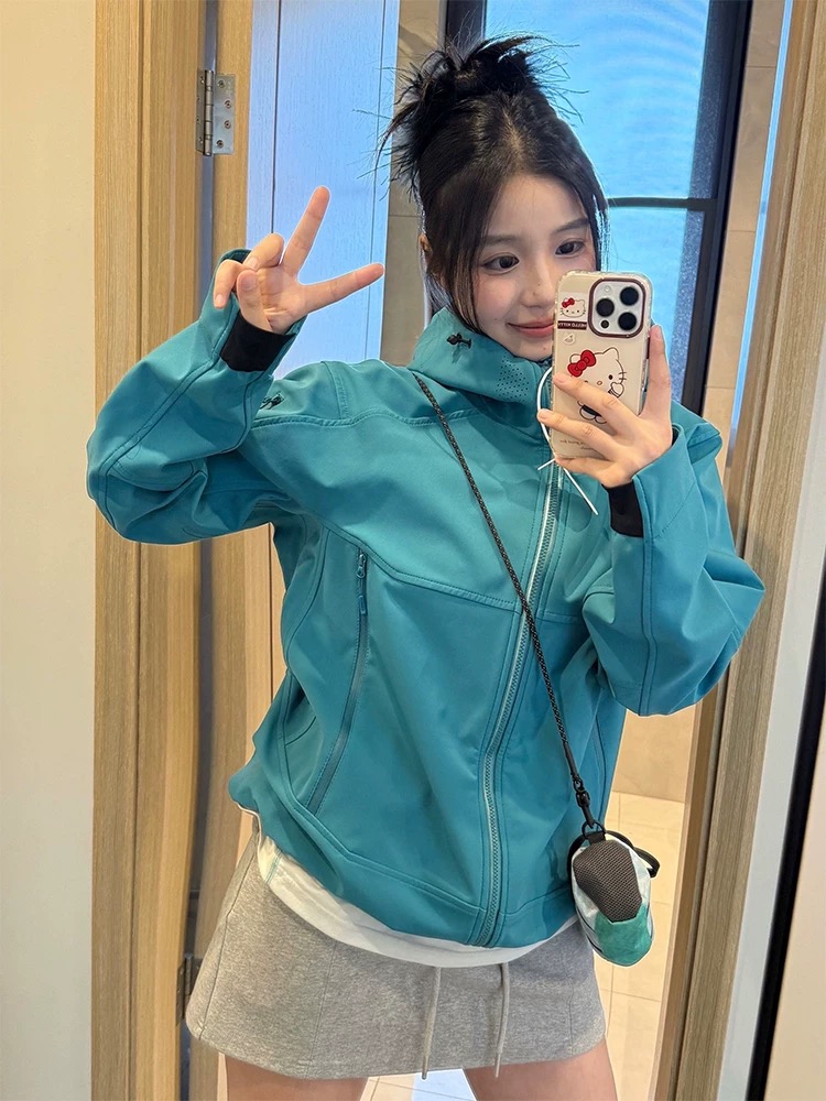 软壳冲锋衣女春秋款户外防风防水