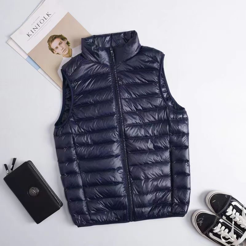 秋冬新款马甲男轻薄款棉衣羽绒棉服修身坎肩短款马夹保暖运动外套