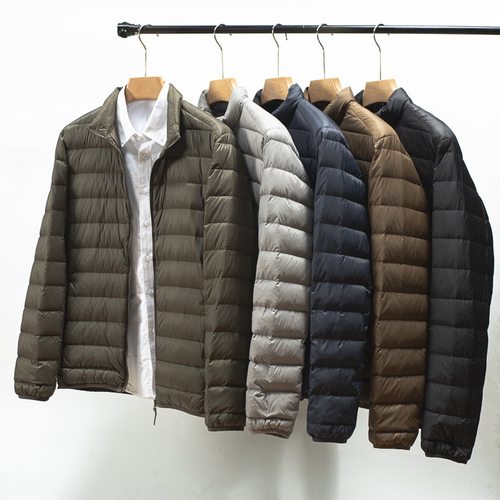 品牌处理秋冬轻薄羽绒棉服男短款立领连帽中老年轻便薄款断码外套
