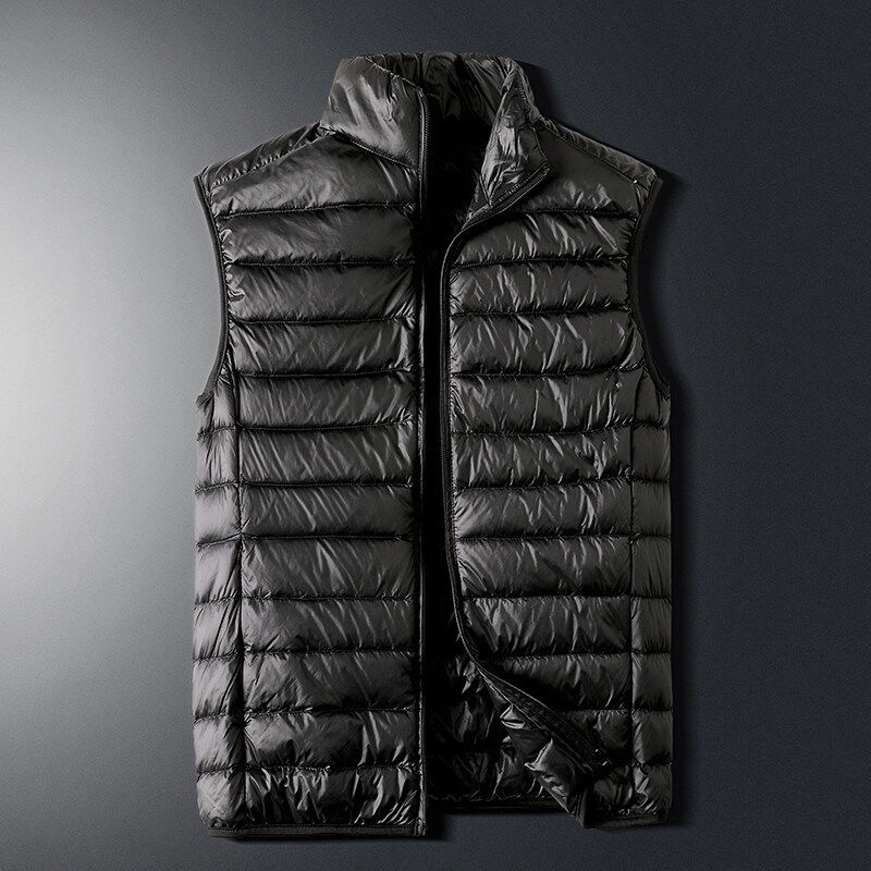 注意!! 拒绝钻绒 秋冬男士羽绒棉马甲轻薄保暖背心中老年外套潮流
