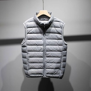 品牌男士 90绒羽绒棉马甲中老年坎肩背心秋冬运动马夹棉衣 轻薄大码