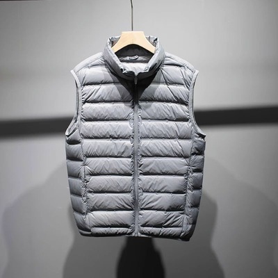 品牌男士轻薄大码90绒羽绒棉马甲中老年坎肩背心秋冬运动马夹棉衣