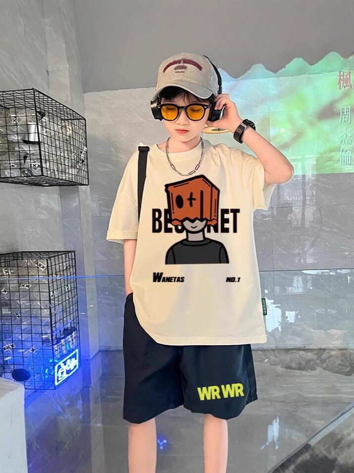 男童短袖T恤2026夏季新款儿童纯棉半袖套装中大童男孩夏装体恤潮t