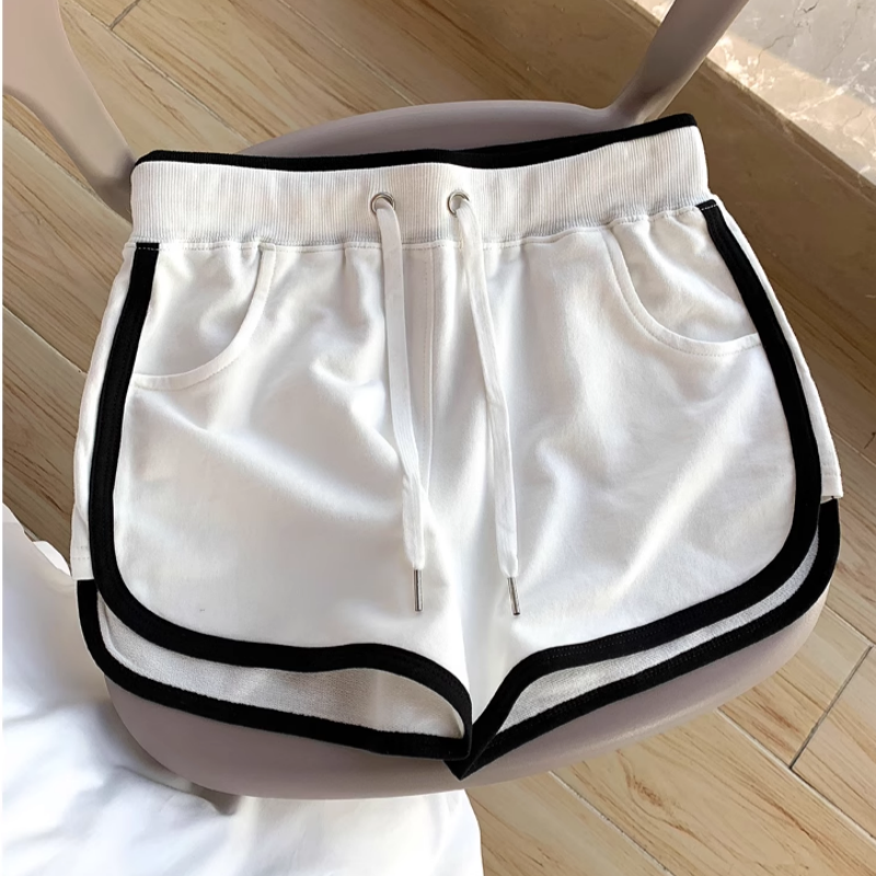 运动短裤女夏睡裤宽松韩版跑步休闲高腰大码健身纯棉家居学生热裤