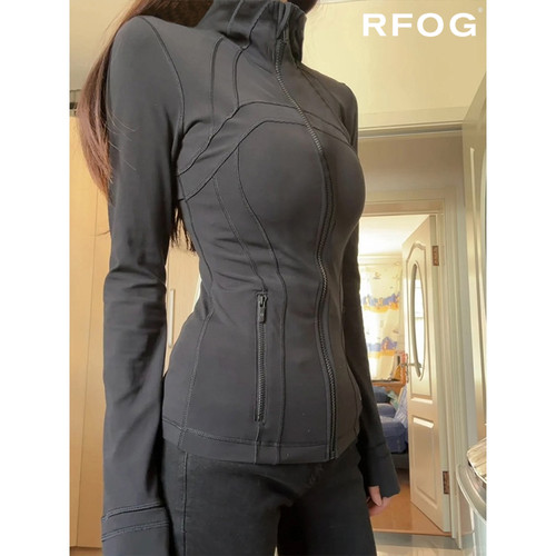 深灰色修身防晒衣外套运动瑜伽服