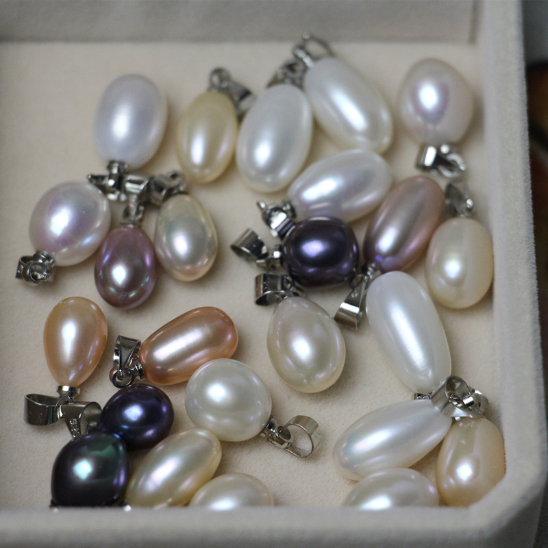 强光单颗多色项链子天然淡水珍珠