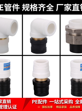 PE转换PPR接头白色PPR转黑色PE转换接头直接 弯头水管配件4分6分