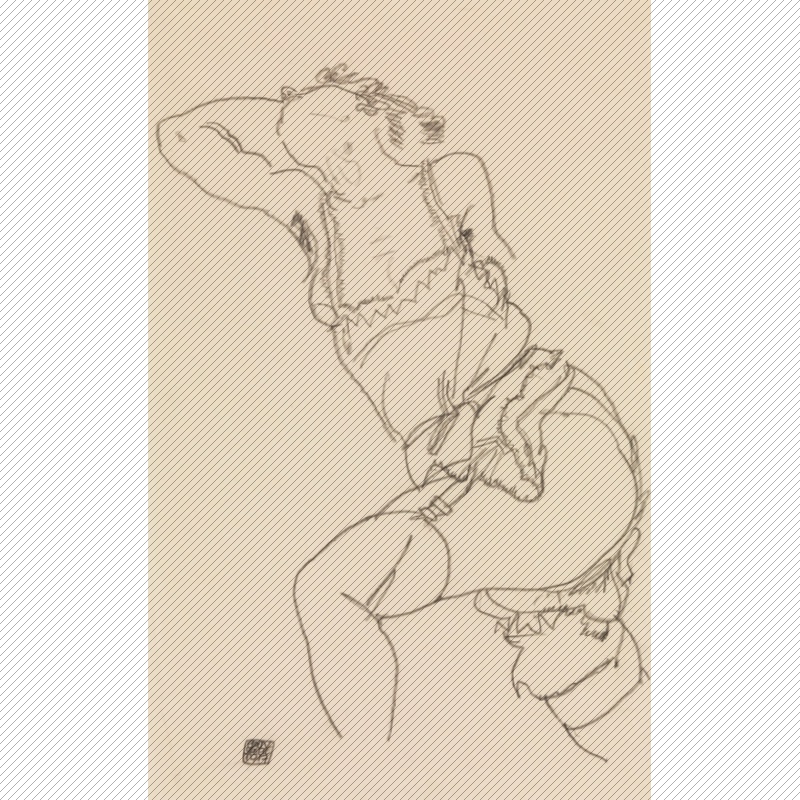 E002【奥地利】埃贡·席勒(Egon Schiele)素描、速写、画稿图库