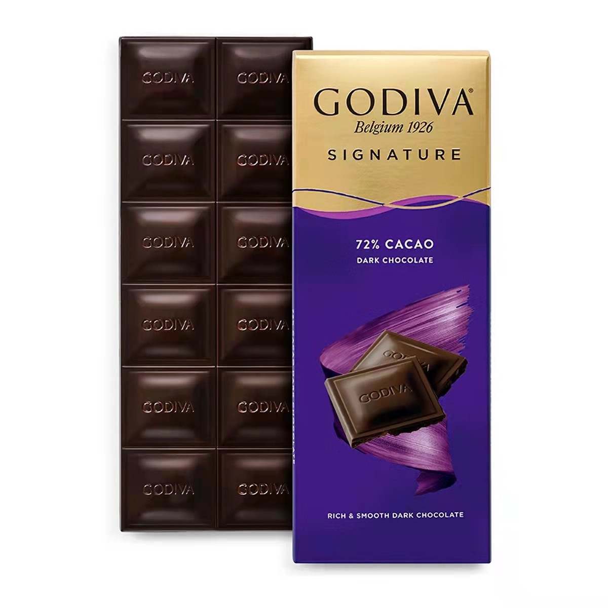大板GODIVA哥蒂歌帝梵黑苦烘焙牛奶巧克片排块90g*6块进口零食品