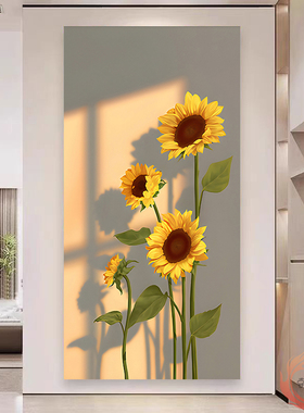 2025新款玄关装饰画入户正对门走廊自粘3d立体贴纸背景墙贴画壁画