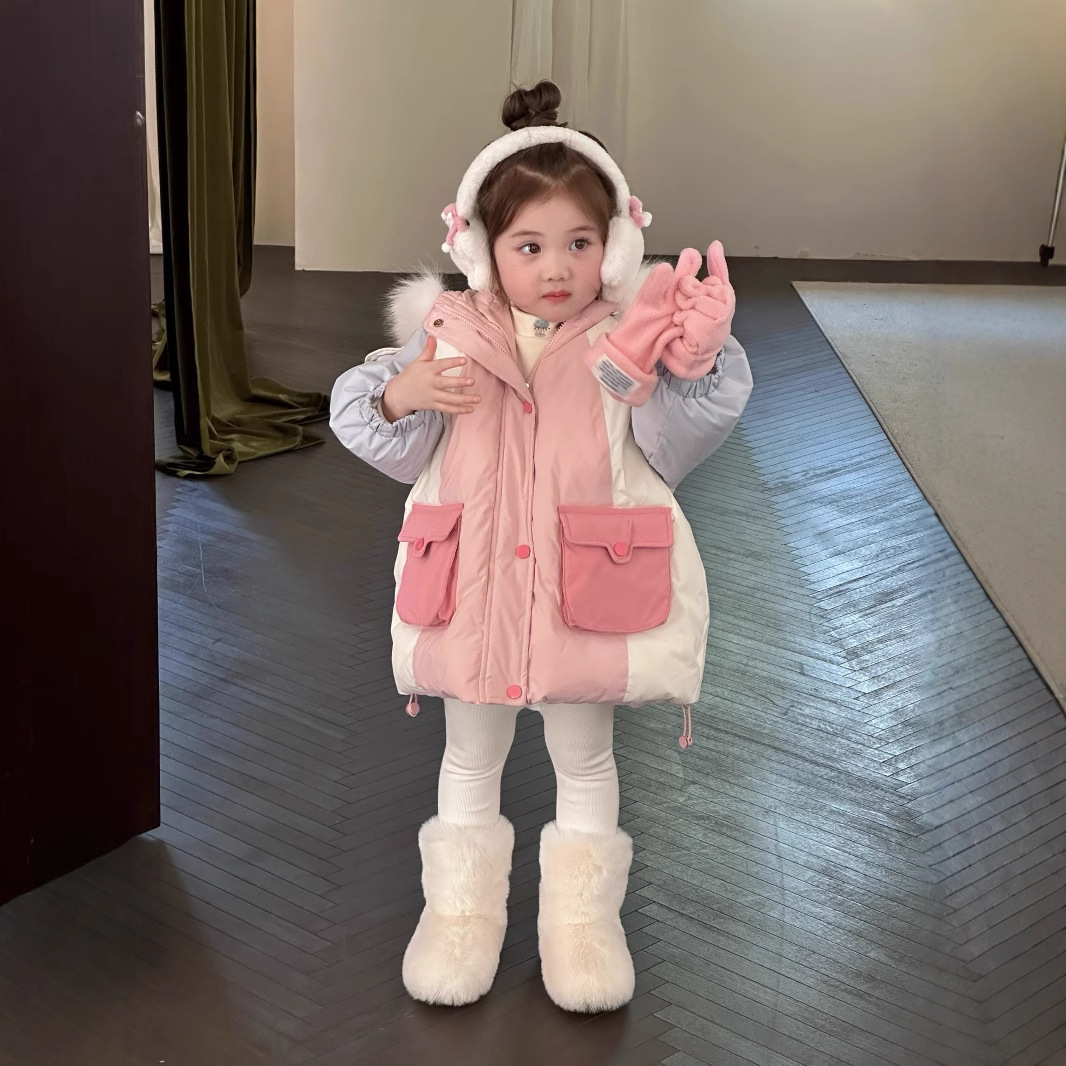 女童新国标90白鸭绒周岁羽绒服