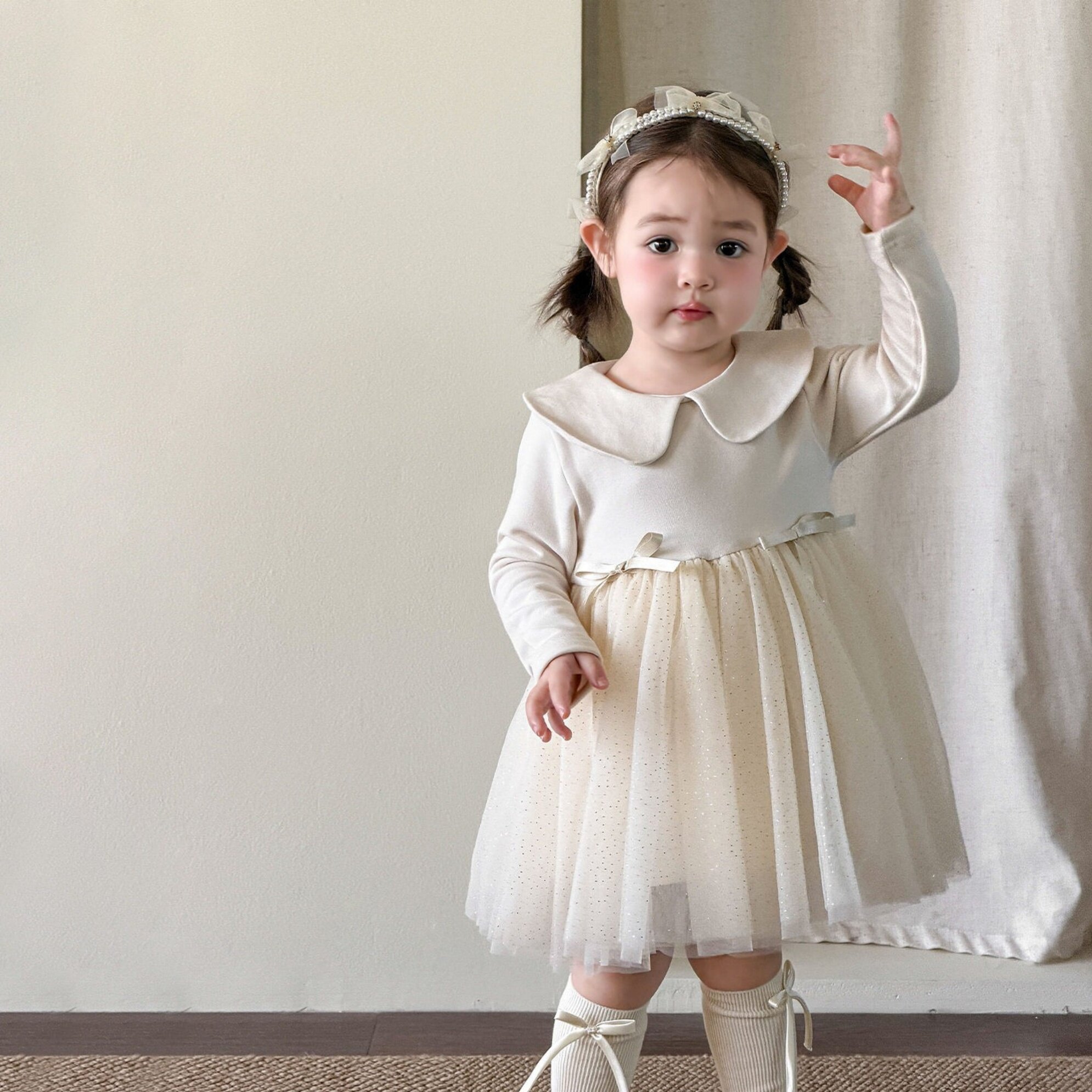 2026春装新款5女童纯棉超可爱公主裙周岁生日礼服蓬蓬裙婴儿裙子2