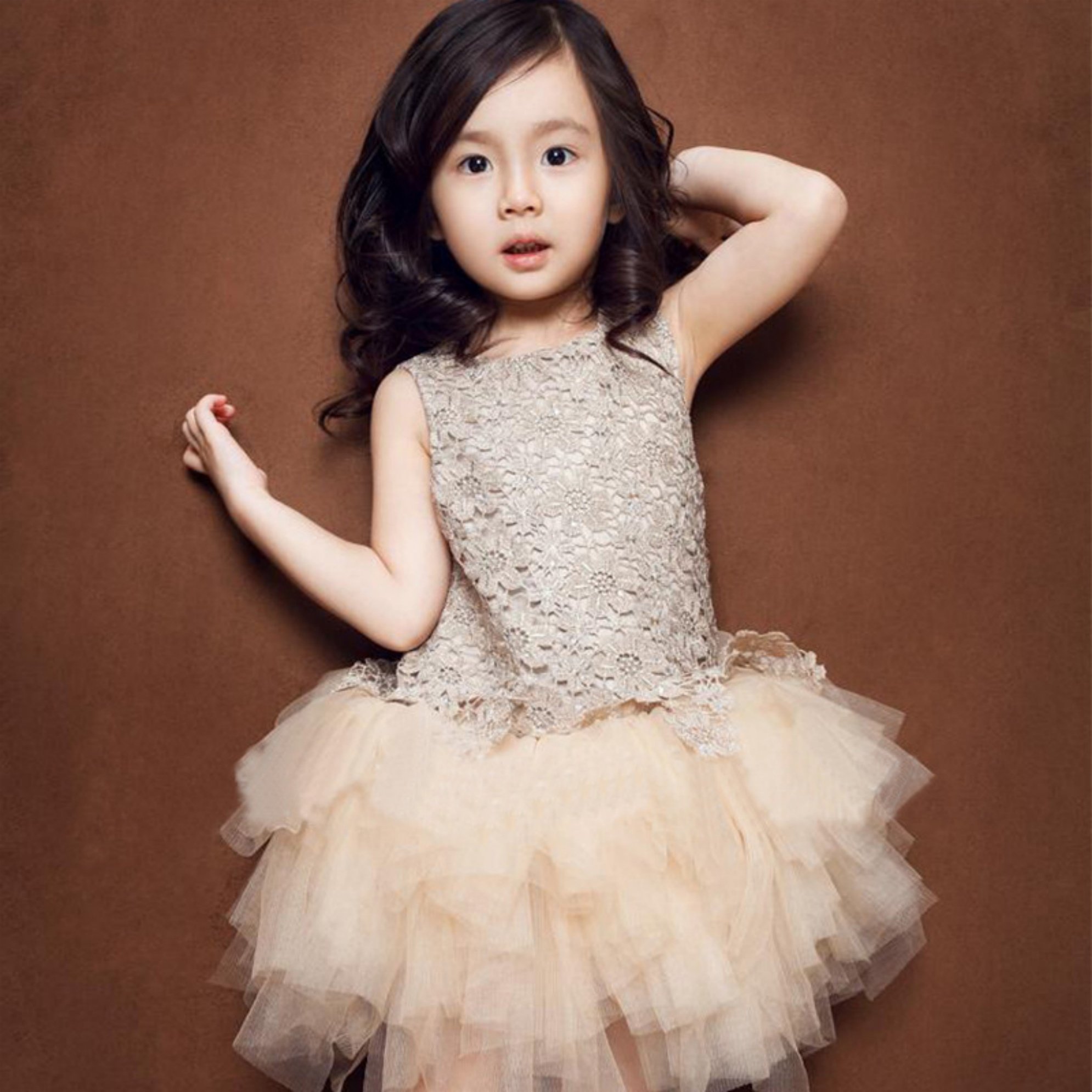 2025夏装女童纯棉公主蓬蓬纱裙幼儿表演服无袖背心连衣裙花童礼服