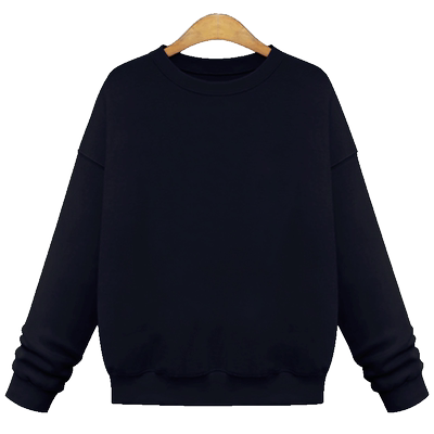 纯色韩版宽松风套头加厚无帽卫衣