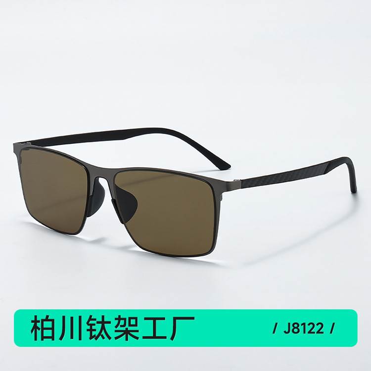 匠心时尚经典男士高级驾驶遮阳方形尼龙偏光太阳镜铝镁合金女墨镜