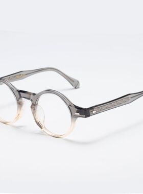 匠心手造天为尔TVR日本手工新品532同款板材眼镜框圆框纯钛针眼镜