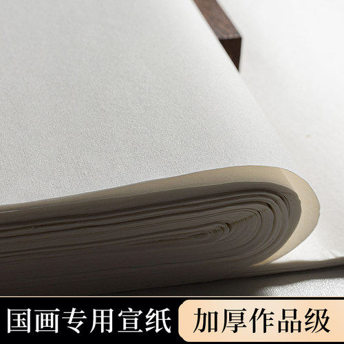 生宣纸国画专用四尺整张书法作品纸工笔画熟宣美术专用四尺对开三开泾县宣纸半生熟练字纸六尺毛笔练习纸加厚