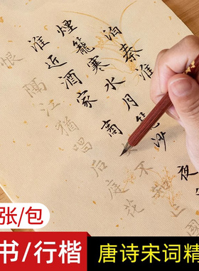 行书毛笔字帖唐诗宋词行楷描红临摹初学者入门楷书软笔字帖仿古洒金宣纸毛笔字练习纸小楷书法练字帖成人套装