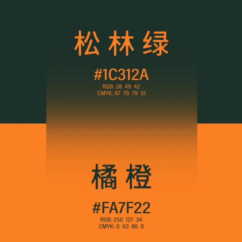 净味水性涂料室外彩色撞色背景色乳胶漆松林绿橘橙色双色粉刷外墙