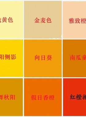 乳胶漆家装自建房丙烯酸室面漆彩色涂料黄色外墙橙色橘黄色涂料