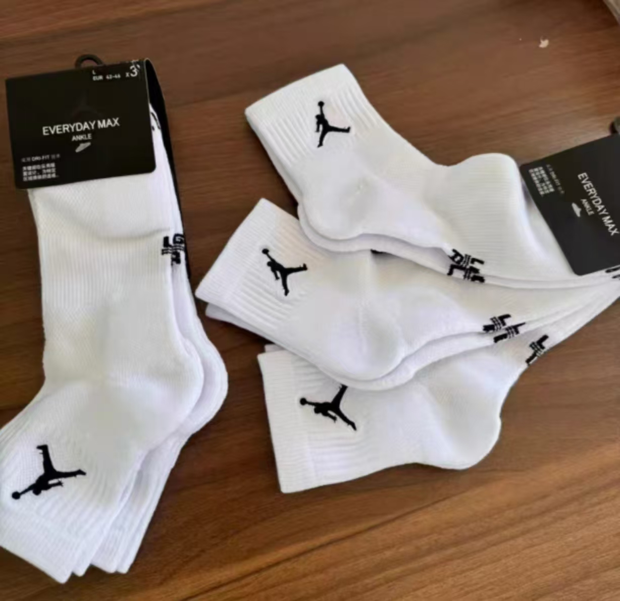 thumbnail for aj triple pair thickened mid-leg basketball socks sweat-wicking breathable embroidery unisex shock-absorbing professional