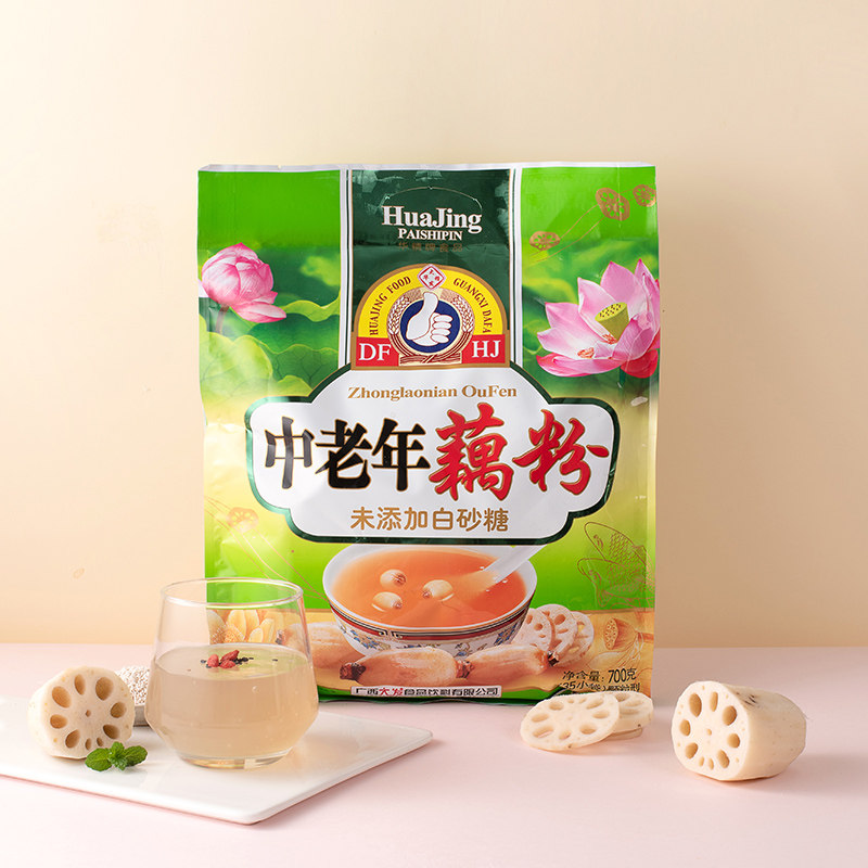 华精中老年藕粉官方旗舰店 低脂无白砂糖营养早餐即食小袋装食品