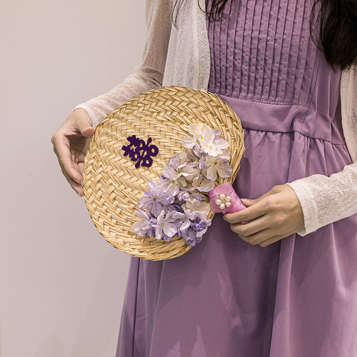 结婚团扇新娘晨袍拍照喜扇手摇扇芭蕉扇晨拍道具手拿蒲扇喜字扇子