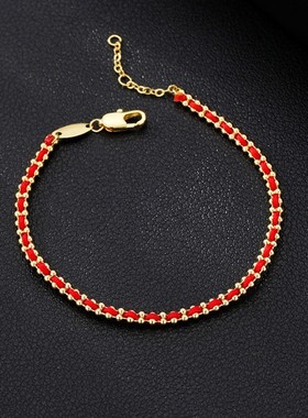 烟雨国潮高级感复古红绳手链气质新款时尚流行小众细款闺蜜流行