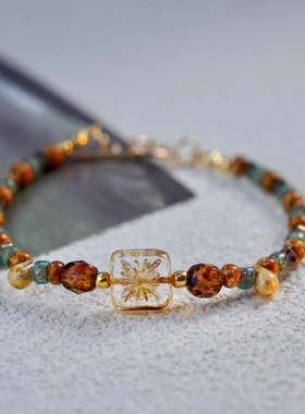 新款国潮复古宝石手链敦煌配色复古串珠小众精致2025新款潮女手串