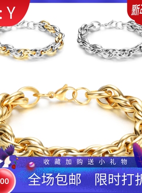 男士钛钢欧美风饰品现货手链