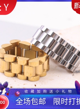 新款欧美跨境亚马逊简约10MM手表链戒指简约时尚不锈钢指环女
