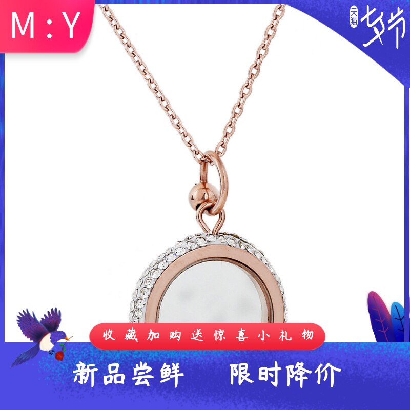 电镀钛钢水钻超强保色锁骨链新品