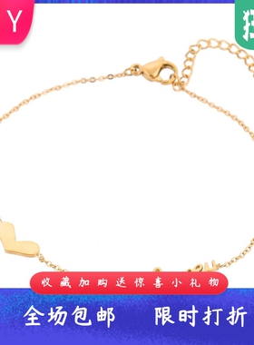 简约玫瑰金爱心Love字母手链情人