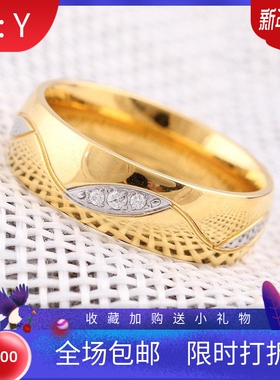 新款欧美ins网红时尚情人节七夕礼物 钛钢微镶树叶情侣不锈钢戒指