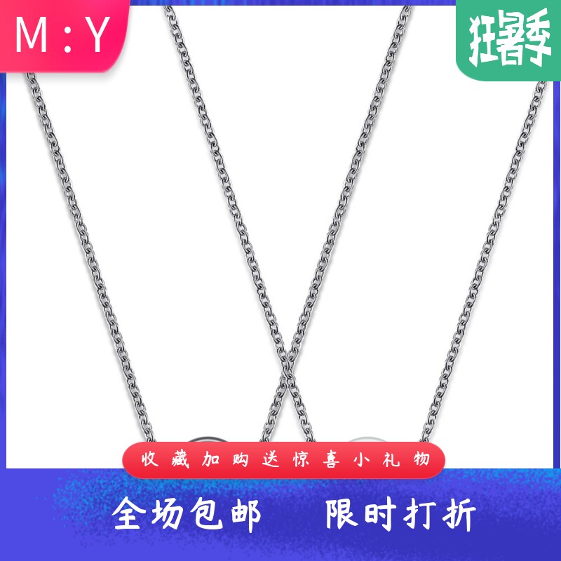 新款欧美跨境87MM圆形镶锆时尚项链黑白陶瓷吊坠项链