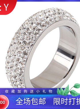 欧美风满钻钛钢现货戒指