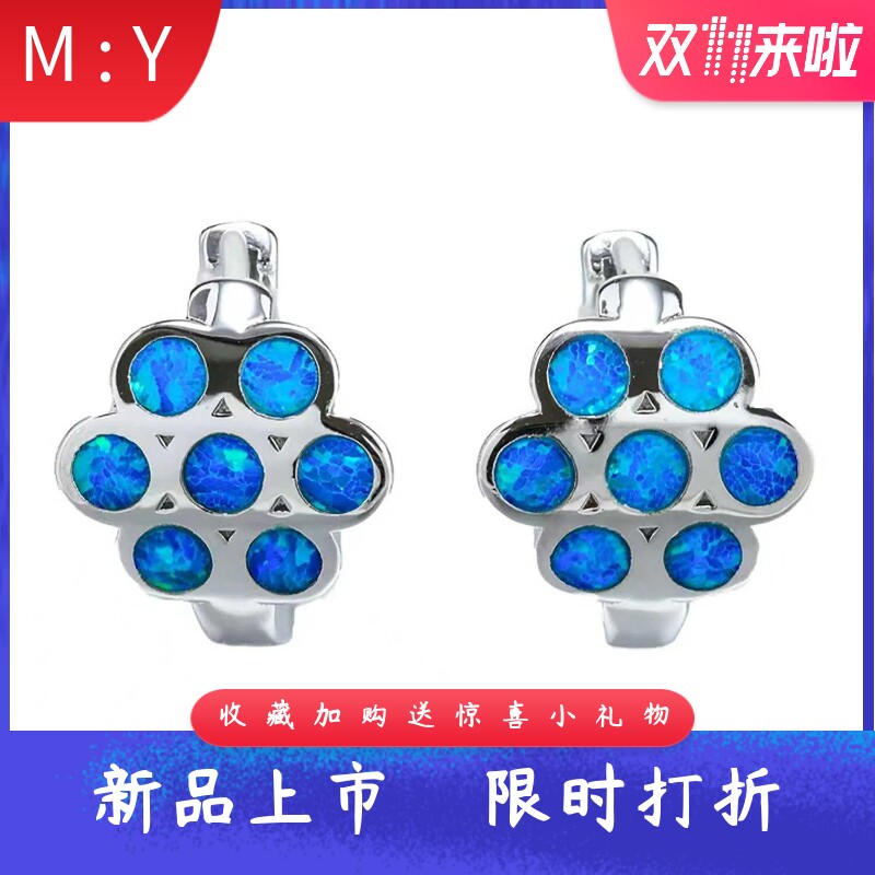 小众设计感几何网格花朵耳环女进