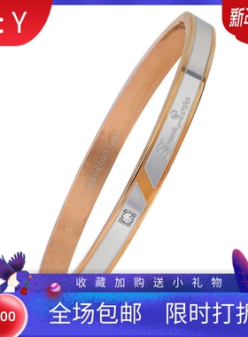 新款热卖8MM个性情人节七夕礼物时尚镶锆情侣手镯钛钢手环